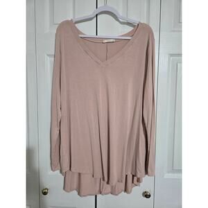 Zenana 3x women's pink long sleeve top